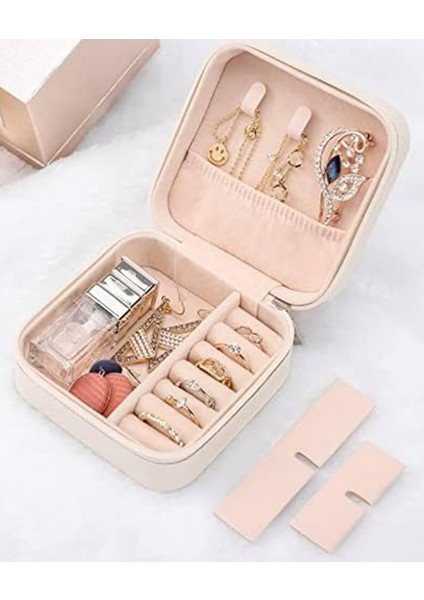 Seyahat Boy Takı Organizeri Mücevher Kutusu Aksesuar Çantası Yüzük Küpe Düzenleyici 10 cm