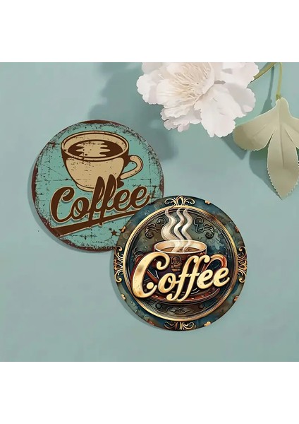 3 Adet Vintage Coffee Ahşap Tasarım Bardak Altlığı Kahve Fincan Çay Tabak Kupa Altı 10 cm Çaplı fiyatları