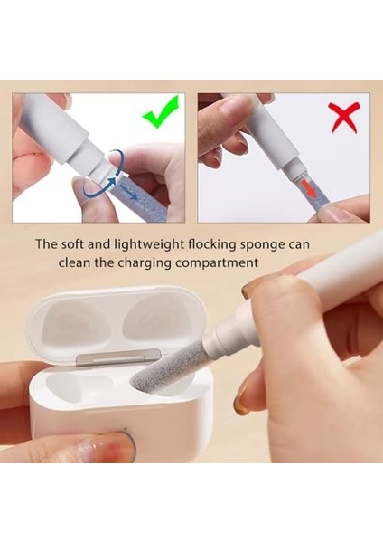 Kulaklık Temizleme Kiti, Air Pods Pro 1 2 3 Temizleyici Kit Kalem Şekli Kablosuz Kulaklıklar Için Yumuşak Fırçalı Bluetooth Kulaklık Şarj Kutusu Aksesuar Aracı, Bilgisayar, Kamera ve Telefon (Beyaz) modelleri