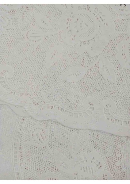 Dantel Motif Görünümlü Pvc Fiskos Sehba Masa Örtüsü 90 cm Yuvarlak-Beyaz fırsatları