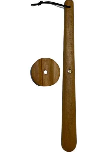 Klasik Model Kestane Mıknatıslı Ahşap El Oyması Ayakkabı Çekeceği 45 cm