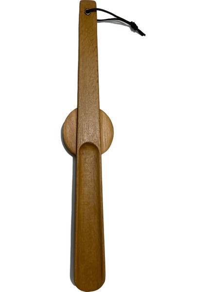 Klasik Model Kestane Mıknatıslı Ahşap El Oyması Ayakkabı Çekeceği 45 cm