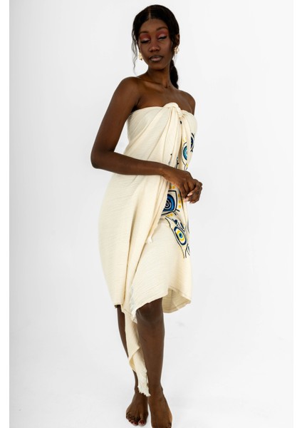 Kymena Taş Baskı Desenli Peştemal/havlu