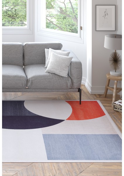 Krem Overlok Salon&yolluk Dijital Baskılı Makinede Yıkanabilir Kaymaz Taban Halı YY019 indirimleri