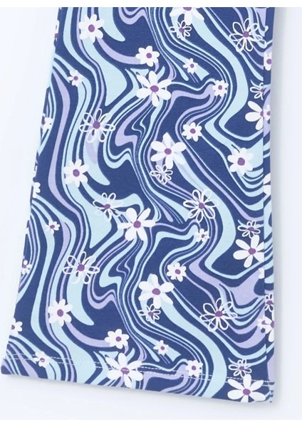 Kids Lila Beli Lastikli Ispanyol Paça Kız Çocuk Tayt T T modelleri