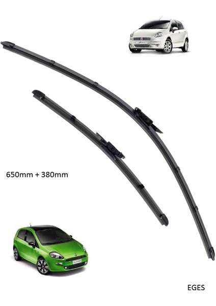 Fiat Punto (2007-2017) Ön Silecek Süpürgesi 650mm + 380mm