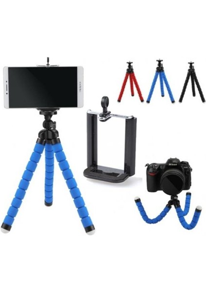 Akrobat Sünger Bacaklı Ahtapot Telefon Tablet Camera Tripod Tutucu 19 cm
