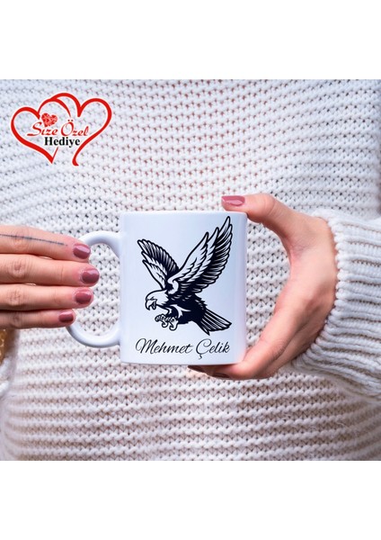 Kişiye Özel Isimli ve Kartal Temalı Kupa Bardak fiyatları