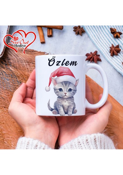 Kişiye Özel Isimli ve Kedi Temalı Kupa Bardak - Size Özel Hediye