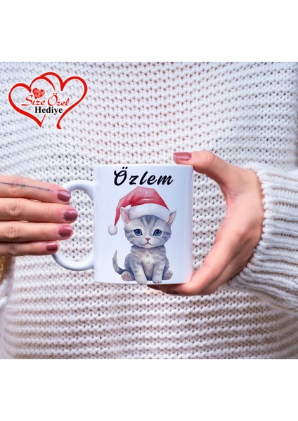 Kişiye Özel Isimli ve Kedi Temalı Kupa Bardak - Size Özel Hediye
