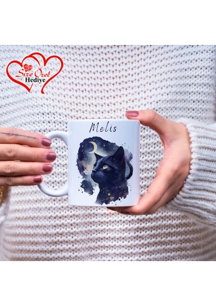 Kişiye Özel Isimli ve Kedi Temalı Kupa Bardak - Size Özel Hediye fiyatları