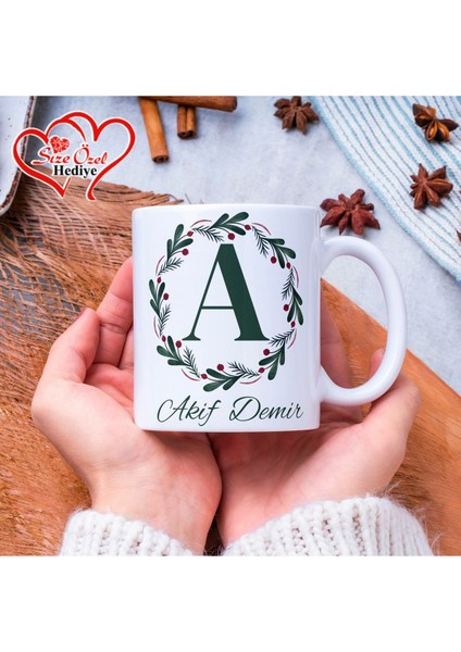 Kişiye Özel Isimli ve Yılbaşı Tasarımlı Kupa Bardak - Size Özel Hediye