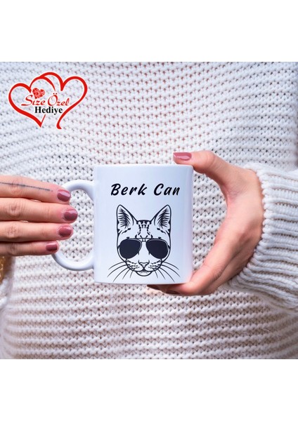 Kişiye Özel Isimli ve Kedi Temalı Kupa Bardak - Size Özel Hediye fiyatları