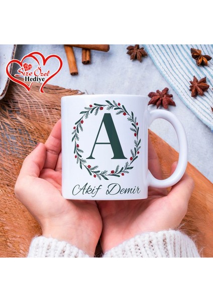 Kişiye Özel Isimli ve Yılbaşı Tasarımlı Kupa Bardak - Size Özel Hediye