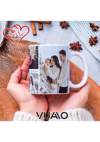 Kişiye Özel 4 Fotoğraflı Kolaj Kupa Bardak - Size Özel Hediye