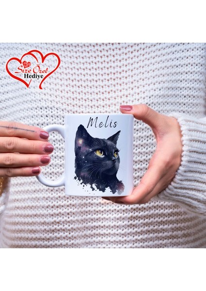 Kişiye Özel Isimli ve Kedi Temalı Kupa Bardak - Size Özel Hediye fiyatları