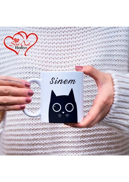 Kişiye Özel Isimli ve Kedi Temalı Kupa Bardak - Size Özel Hediye fiyatları