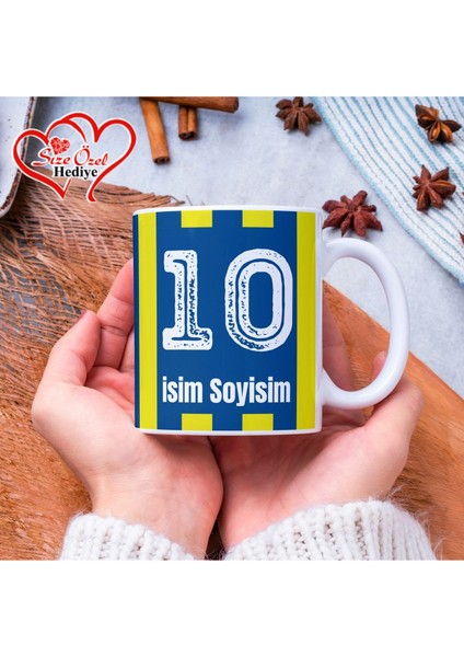 Kişiye Özel Isimli Sarı Lacivert Temalı Kupa Bardak fiyatları