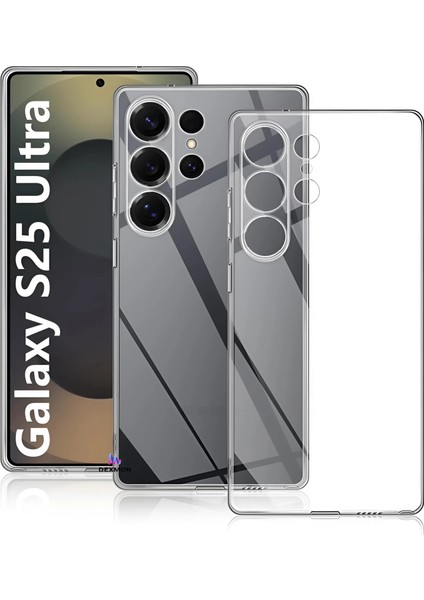 Galaxy S25 Ultra Uyumlu Şeffaf Silikon Kılıf 3D Kamera Korumalı Slim Fit Esnek Kapak