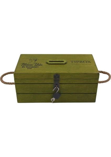 Firmalara Özel Logolu Tipbox (27X14X12CM) Yeşil, Asma Kilit Hediyeli