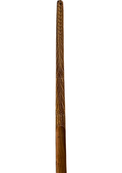 Çiçek Model Ceviz Ahşap El Oyması Ayakkabı Çekeceği 75 cm