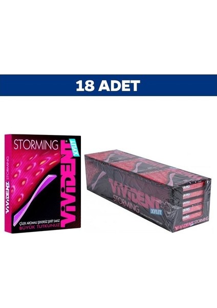 Storming Çilek Aromalı Sakız 33 gr x 18