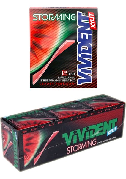Storming Karpuz Aromalı Sakız 33 gr x 18