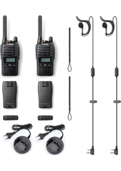 E88 Ekranlı Lisanssız Pmr Telsiz Kulaklık Dahil 2'li Set
