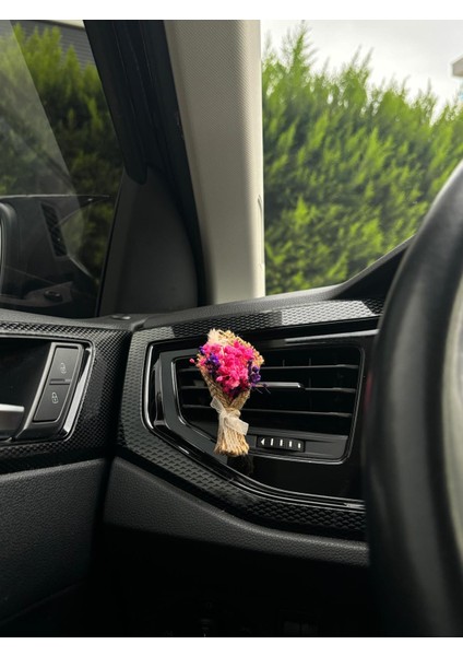 Mini Çiçek Buketi Oto Araba Klima Kokusu Havalandırma Aksesuarı Pembe