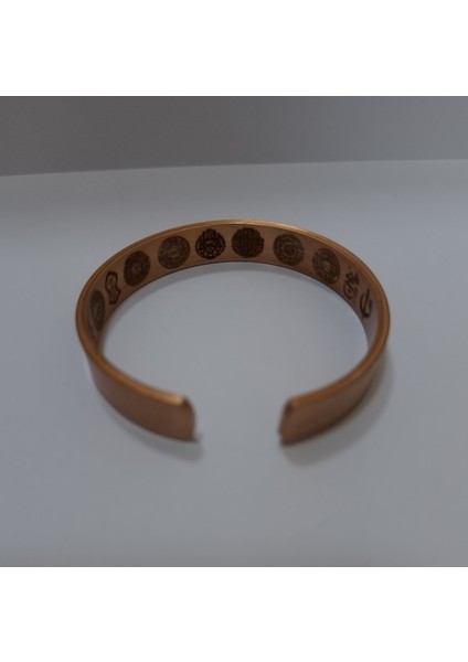 İçi Dua Yazılı Şık Bakır Bileklik 10 mm LZRB0023-3