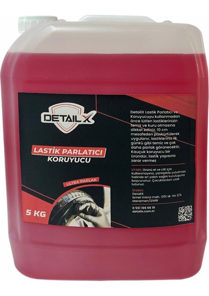 Lastik Parlatıcı Islak Siyah 5 kg Ultra Parlak Premium Kalite Temiz Hammadde