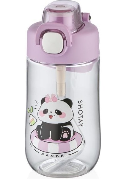 Çocuk Su Matarası Tritan Panda 500ML Mor