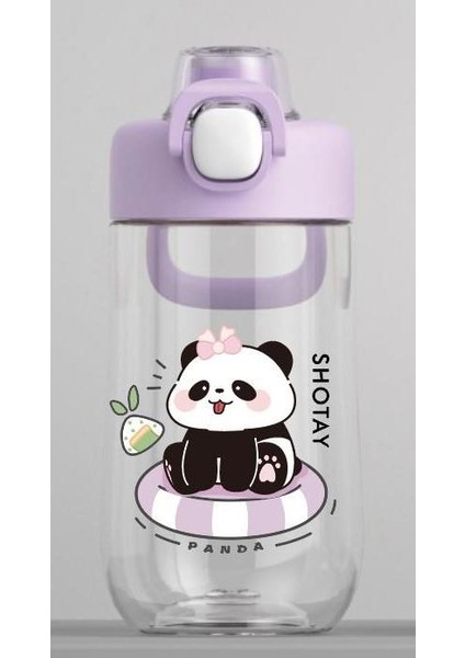 Çocuk Su Matarası Tritan Panda 500ML Mor modelleri