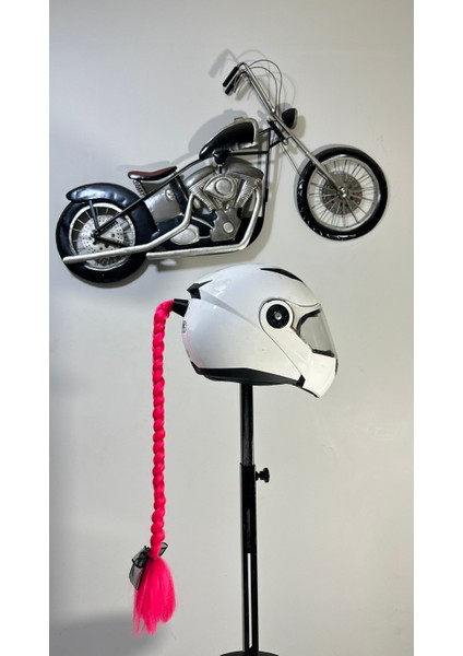 Motor & Motosiklet Kask Dış Aksesuar Tek Neon Pembe Örgü Saç