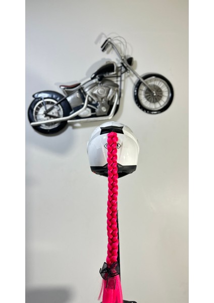 Motor & Motosiklet Kask Dış Aksesuar Tek Neon Pembe Örgü Saç