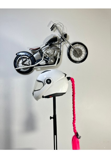 Motor & Motosiklet Kask Dış Aksesuar Tek Neon Pembe Örgü Saç