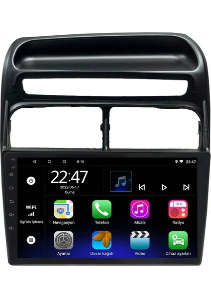 Fiat Linea 2006-2016 Siyah 2gb Ram 32GB Hafıza 4 Çekirdek Carplay Kamera Android Multimedya