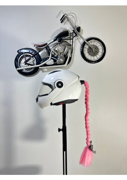 Motor & Motosiklet Kask Dış Aksesuar Tek Pembe Örgü Saç