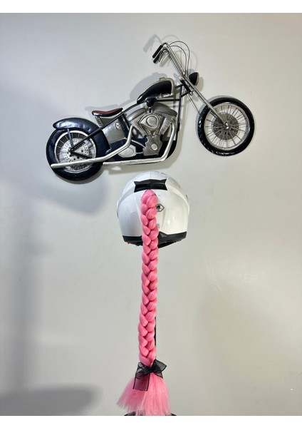 Motor & Motosiklet Kask Dış Aksesuar Tek Pembe Örgü Saç