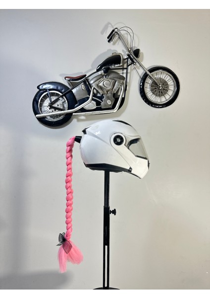 Motor & Motosiklet Kask Dış Aksesuar Tek Pembe Örgü Saç
