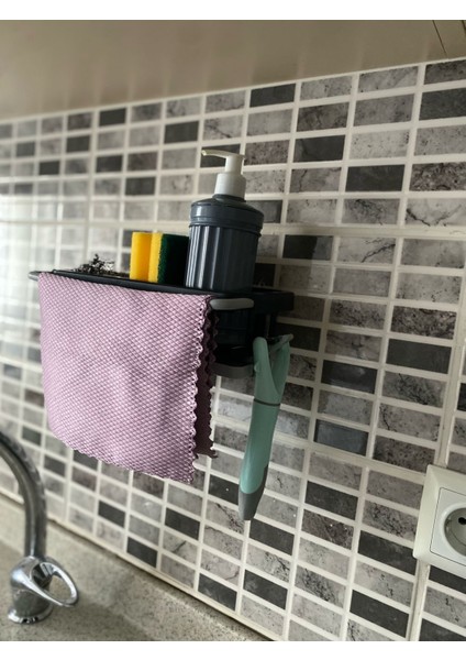 Yapışkanlı Pratik Çok Amaçlı Mutfak Banyo Lavabo Düzenleyici Askılı Organizer Sıvı Sabunluk