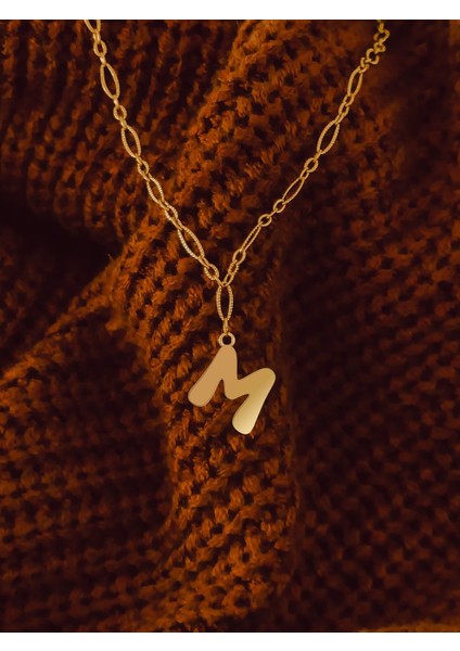 Tabitela 8 Ayar Altın Kolye Ucu "m"harfi GM691 1 gr