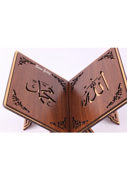 Kişiye Özel Hediyelik Dekoratif Kuran-I Kerim Rahlesi, Masaüstü Kitap Tutucu, Ramazan Bayramı Hediyesi, Dini/islami Hediyelik (EN:30YÜKSEKLIK:28 cm )