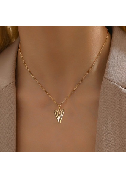 Tabitela 8 Ayar Altın Kolye Ucu "w"harfi GM622 1 gr