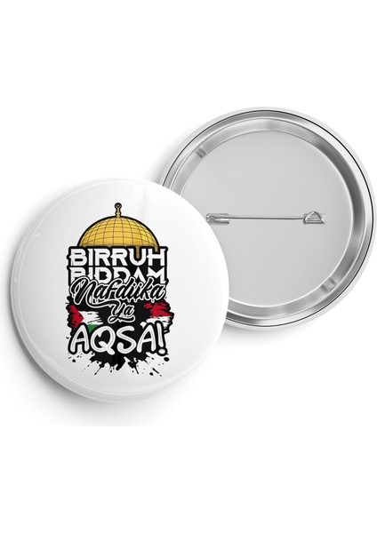 Filistin Aksa Iğneli Rozet 44 mm
