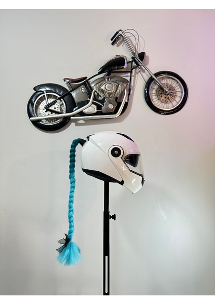 Motor & Motosiklet Kask Dış Aksesuar Tek Yeşil Ombreli Örgü Saç