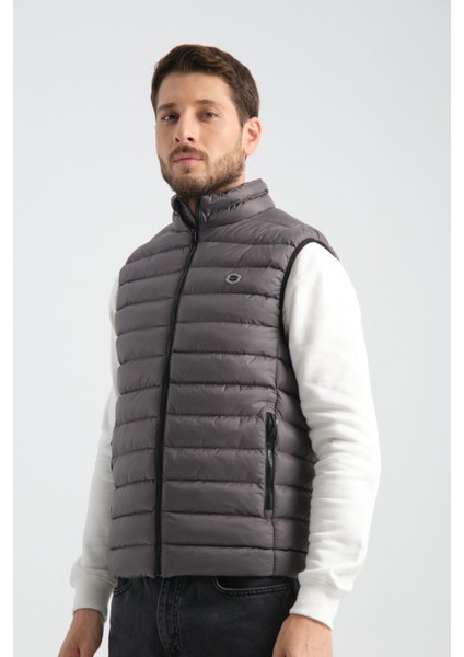 Regular Fit Elyaf Dolgulu Mevsimlik Fermuarlı Erkek Yelek