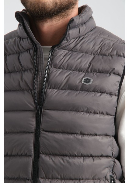 Regular Fit Elyaf Dolgulu Mevsimlik Fermuarlı Erkek Yelek