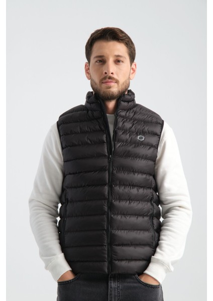 Regular Fit Elyaf Dolgulu Mevsimlik Fermuarlı Erkek Yelek