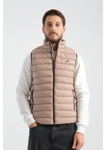 Regular Fit Elyaf Dolgulu Mevsimlik Fermuarlı Erkek Yelek